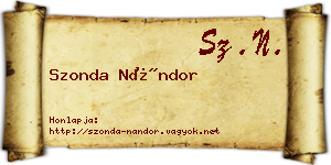 Szonda Nándor névjegykártya