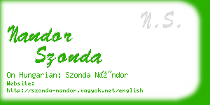 nandor szonda business card